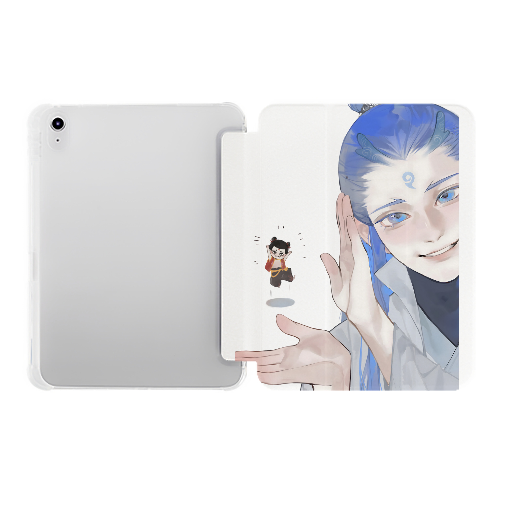（画像用） Ne Zha 2 ナタ 魔童の大暴れ IPad ケース ペン収納付き 三つ折りスタンド PUレザー×シリコン 対応機種9.5/10.5/10.9インチ